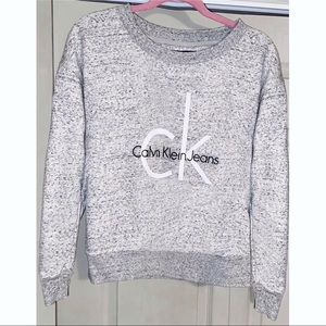 Calvin Klein grey logo crewneck pullover size M